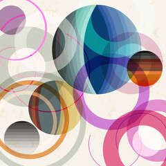 Obraz premium abstract geometric pattern background, with circles, semicircles, stripes, strokes and splashes