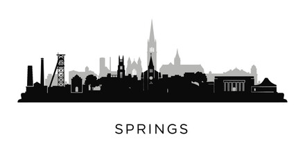Naklejka premium Springs Skyline Silhouette Cityscape.