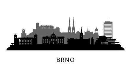 Naklejka premium Brno with Czech Republic City Skyline Silhouette.