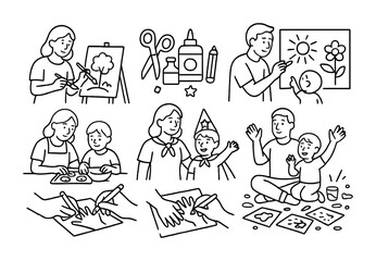 Creative arts and crafts activities for children and parents at home