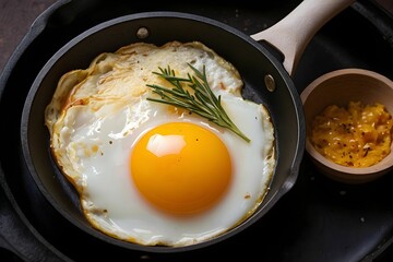 Simple Fried Egg with Rosemary