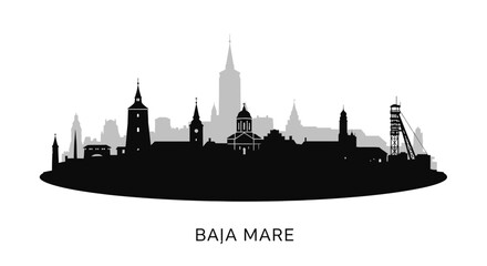 Naklejka premium Baia Mare Skyline Romania City Silhouette.