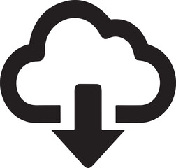 Obraz premium Vector illustration of cloud download icon representing data transfer and online storage