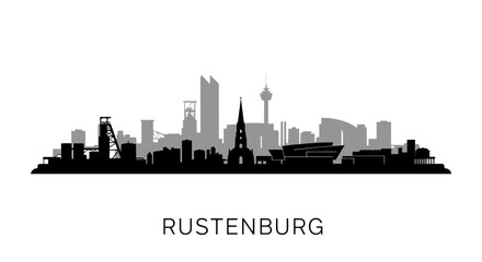 Fototapeta premium Rustenburg Skyline Cityscape Silhouette.