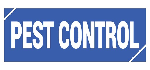 Obraz premium PEST CONTROL text written on blue stamp sign.