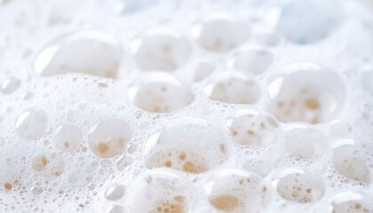 Closeup Of White Foam Bubbles