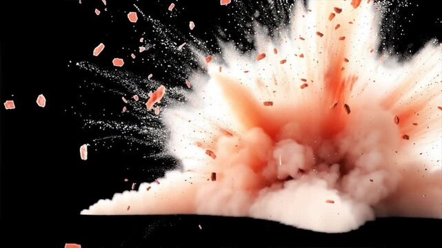 A dramatic explosion in a dark space, showcasing fireworks of color and pattern, symbolizing chaos and destruction.