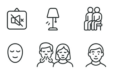 Communication and interaction concepts with icons for design