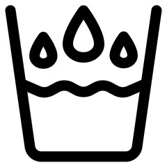 Water icon with line and simple style
