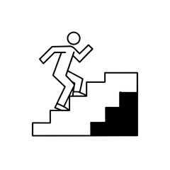 vector illustration of a man walking on stairs