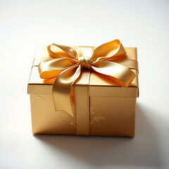 A beautiful golden gift box design with a white background color.