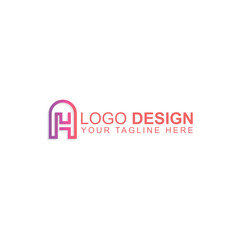 letter h logo design for real estate or business with creative illustration