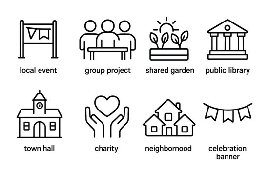Community initiatives and symbols for local engagement and support