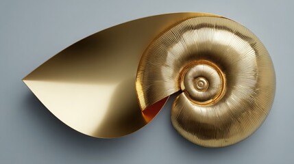 Obraz premium Golden nautilus representing the golden ratio in nature?s design and its significance in finance and growth