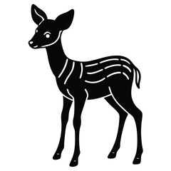 Black deer animal silhouette vector illustration standing wild nature