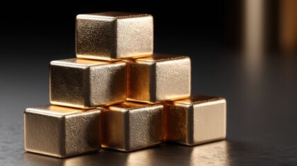 Impressive stack of gold bars symbolizing wealth and financial security in a predictive dashboard conceptual layout