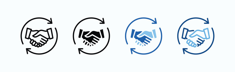 Partner Icon Sheet Multiple Style Collection Isolated Vector