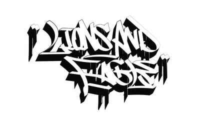 LIONS AND EAGLE graffiti tag style design
