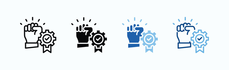 Commitment Icon Sheet Multiple Style Collection Isolated Vector