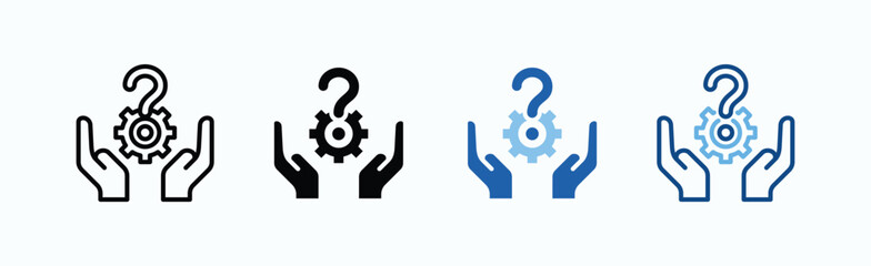 Help Icon Sheet Multiple Style Collection Isolated Vector