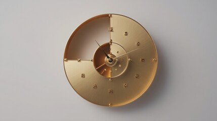 Clock featuring a gold face showcasing golden ratio market clock icon concept with clock-like interface design