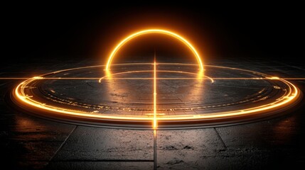 Stunning circle of light symbolizing structured matrices for positioning grids in financial portfolio management and design