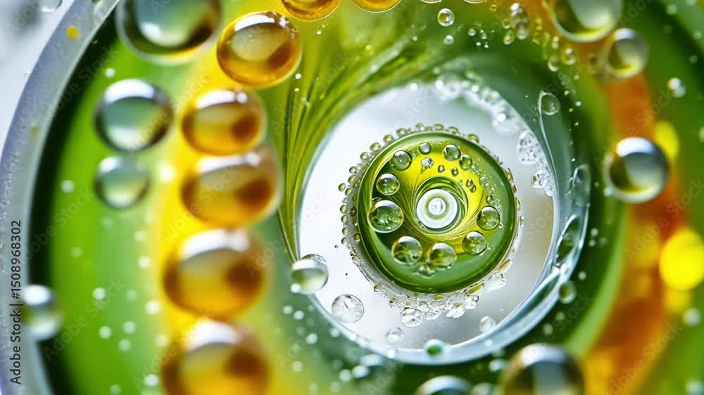 Wall mural explore this stunning macro view of colorful bubbles in a unique spiral formation. ideal for creativ