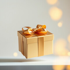 A beautiful golden gift box design with a white background color.