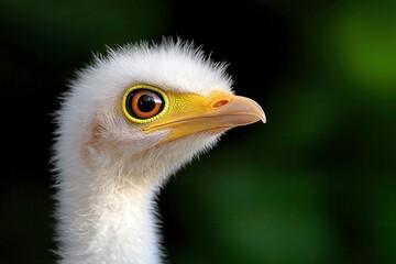 Close-Up of Young Bird With Bright Eye and Fluffy Feather in Natural Environment