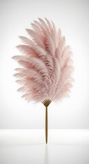 Delicate, blush-pink feather fan