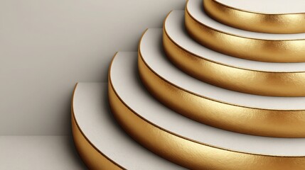 Stunning gold and white spiral staircase creating an eye-catching architectural feature with luxurious appeal and style