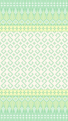 Fabric pixel abstract geometric pattern Thai style design for clothing, fabric, background, wallpaper, wrapping, batik. Knitwear, Embroidery style. Aztec geometric art ornament print.