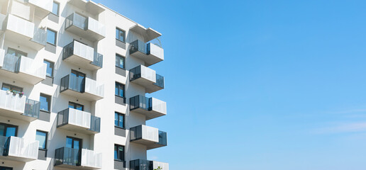 Modern apartment buildings in residential area