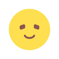 ほっこりした笑顔のゆるっとかわいい癒やし顔の絵文字 - しあわせ、癒しやリラックスのイメージ素材