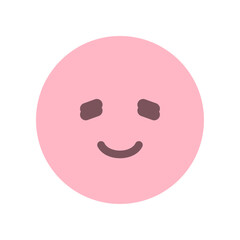 Fototapeta premium ほっこりした笑顔のかわいい癒やし顔の絵文字 - 推し活や幸せ、癒しやリラックスのイメージ素材