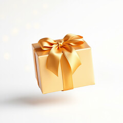 A beautiful golden gift box design with a white background color.