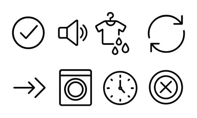 Laundry symbols and icons for efficient washing and care guidance