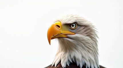 Obraz premium Bald eagle striking a pose against a pristine white background