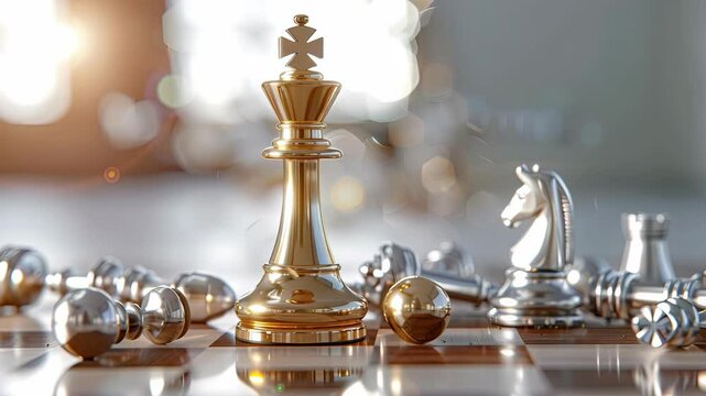 Competitive chess match showcases strategic thinking and skillful maneuvers among intricate pieces in a bright location
