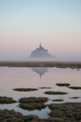 Obraz premium Mont Saint-Michel Abbey and Village, Normandy, France