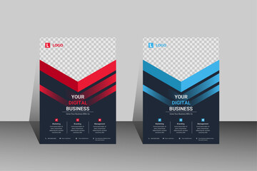 Corporate creative business flyer template design, vector template design and business poster template design. Business marketing flyer template, digital marketing agency flyer.