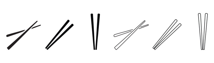 Chinese chopsticks icon black color flat and outline. chopsticks flat vector icon. Simple line logo icon design vector illustration. chopsticks vector icons for web design isolated on white background