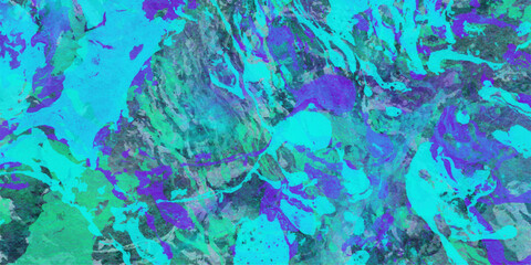 Abstract fluid acrylic paint texture displaying a mix of blues greens and purples suitable for backgrounds designs and artistic projects