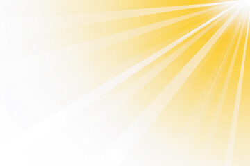 Bright Yellow Sunburst Light Effect on White Background