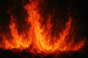 Fototapeta premium Fiery inferno burning embers intense flames