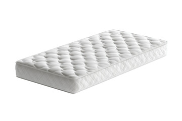 Fototapeta premium PNG Comfortable white quilted mattress on plain background