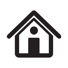 house and real estate flat vector icon for apps and websites silhouette vector illustration on white background