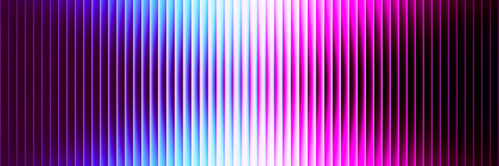 Futuristic neon gradient pattern with vertical glowing lines blending smooth deep pink and vivid purple colors. Minimalistic dark background perfect for creative tech designs. Vector illustration