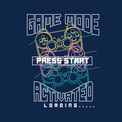 Game Mode Acativated press start game dpad vector illustration