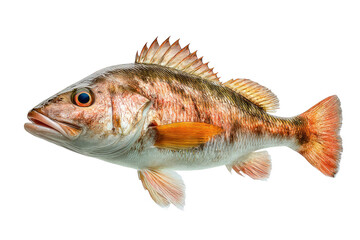 Detailed Illustration of a Redfish or Red Drum Fish on Transparent Background